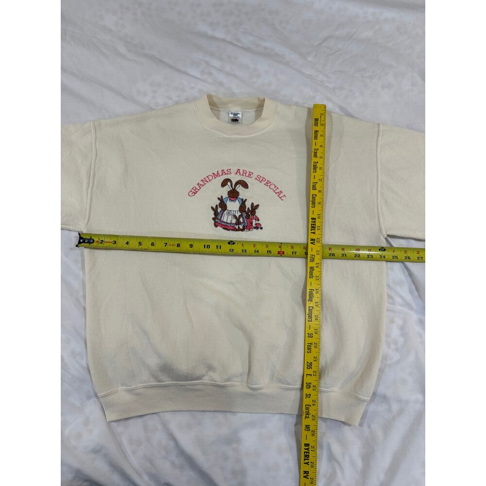 VTG 90s Grandmas Are Special Embroidered Rabbits XL Grandmacore Sweatshirt - Picture 7 of 7